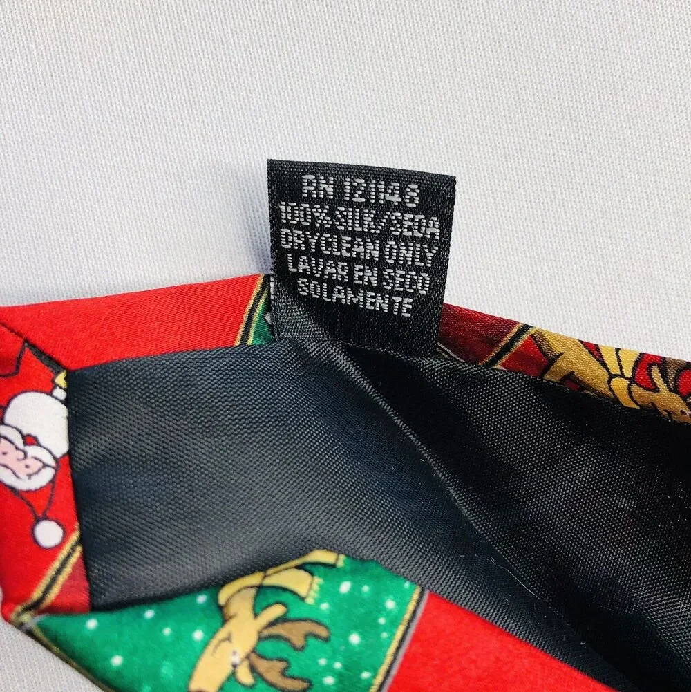 NOEL Men’s Christmas Tie Santa Reindeer Red Green Holiday Necktie